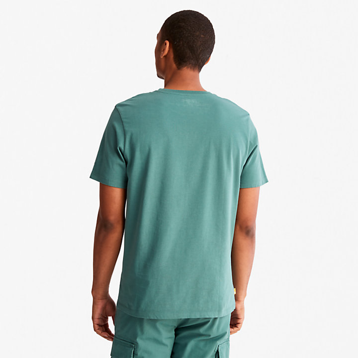 T-shirt da Uomo con Logo Mimetico in verde-