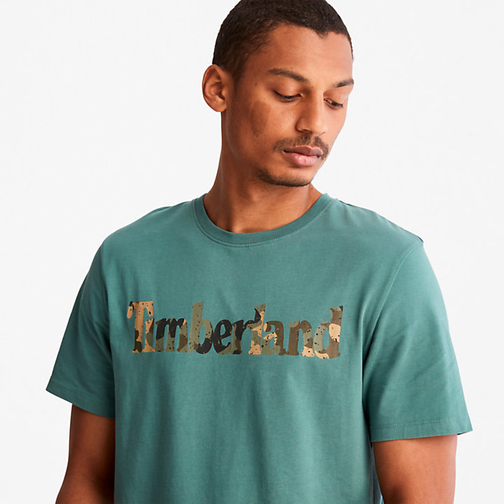 Camo-Logo T-Shirt for Men in Green-