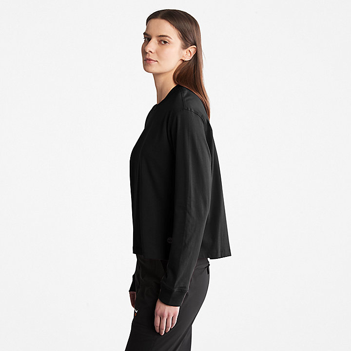 Antigeur T-shirt van Supima®-katoen met Lange Mouwen voor dames in zwart
