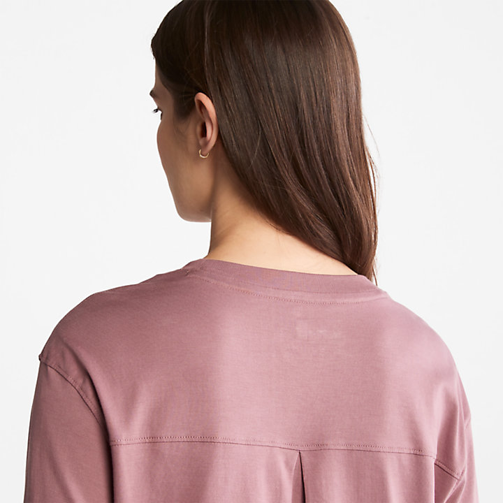 Antigeur T-shirt van Supima®-katoen met Lange Mouwen voor dames in donkerroze-
