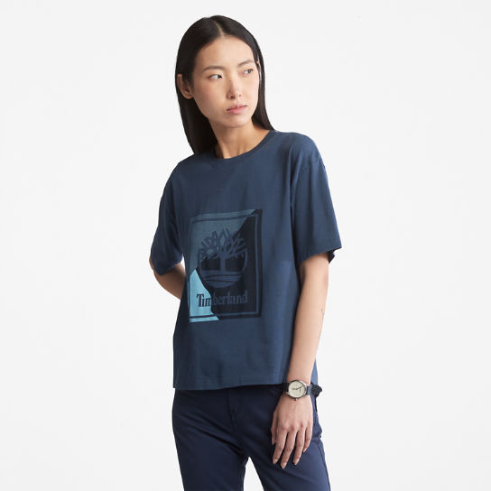 T-shirt à logo graphique pour femme en bleu | Timberland