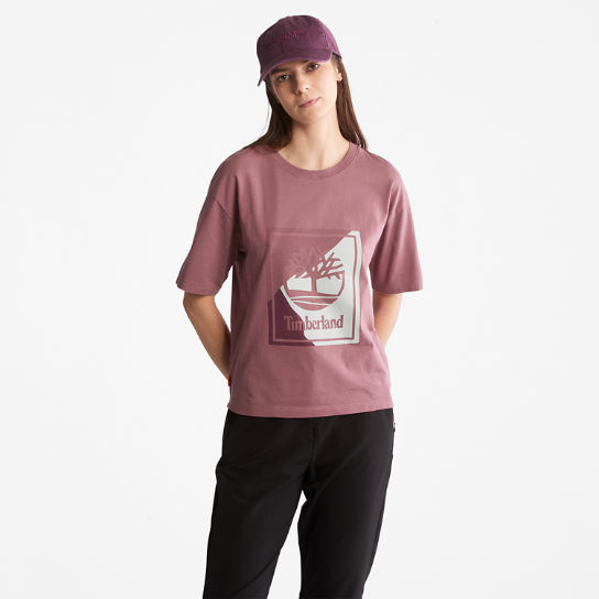 T-shirt à logo graphique pour femme en rose | Timberland