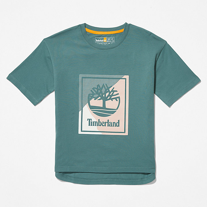 Logo Graphic T-Shirt for Women in Teal