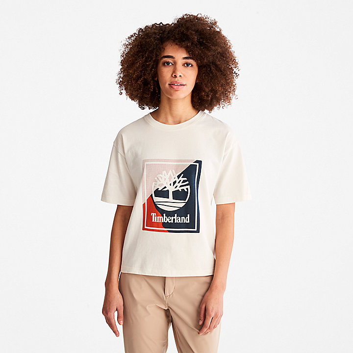 Camiseta con Logotipo Gráfico para Mujer en blanco