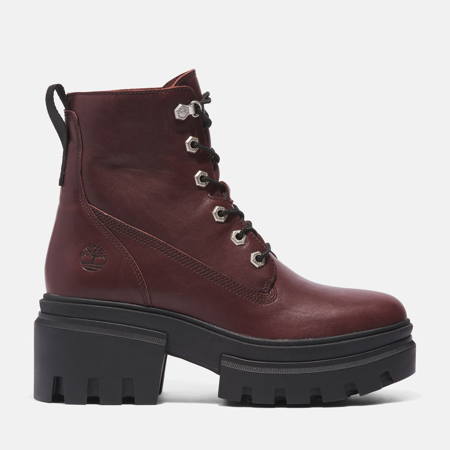 Timberland Everleigh 6 Inch Boot For Women In Burgundy Burgundy, Size 9