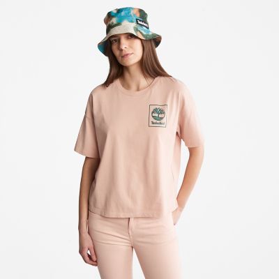 T-shirt avec logo graphique au dos pour femme en rose | Timberland