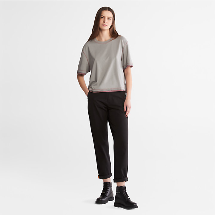 Geruchshemmendes Langarm-T-Shirt aus Supima®-Baumwolle für Damen in Grau-