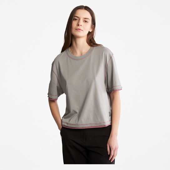 Geruchshemmendes Langarm-T-Shirt aus Supima®-Baumwolle für Damen in Grau | Timberland