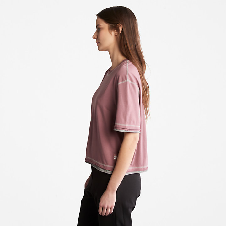 Camiseta de Algodón Supima® Antiolor para Mujer en rosa-