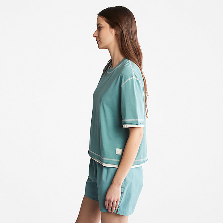Geruchshemmendes Langarm-T-Shirt aus Supima®-Baumwolle für Damen in Petrol