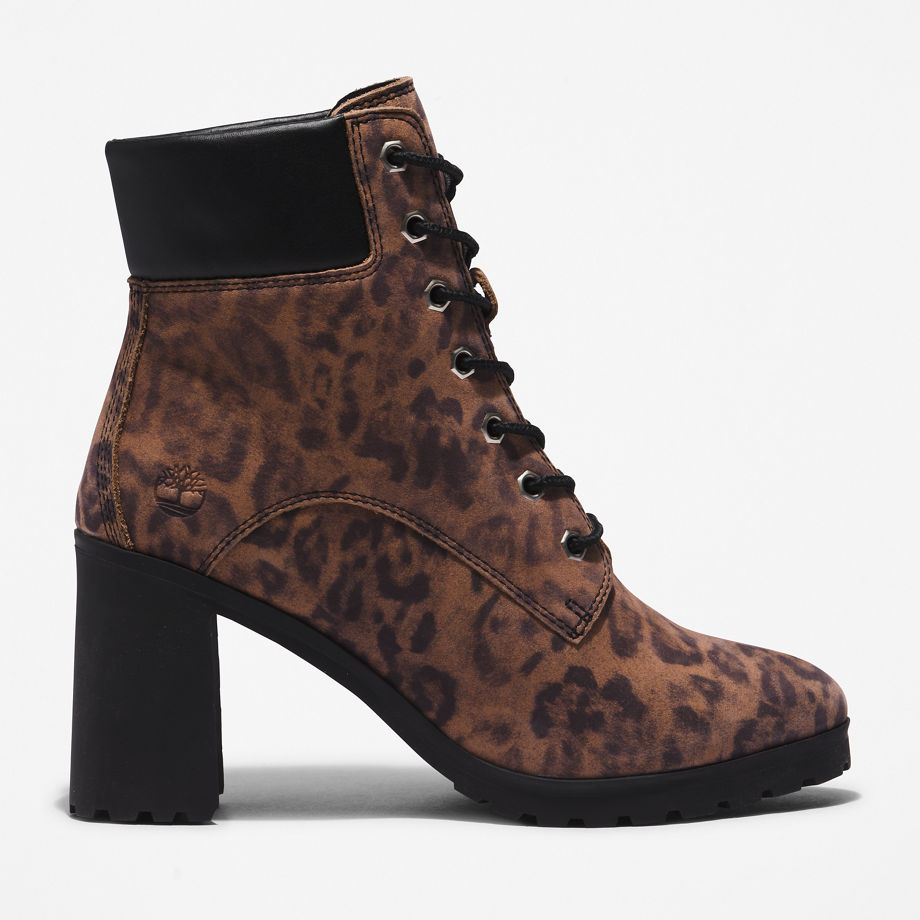 Timberland Allington Heeled 6 Inch Boot For Women In Animal Print Brown