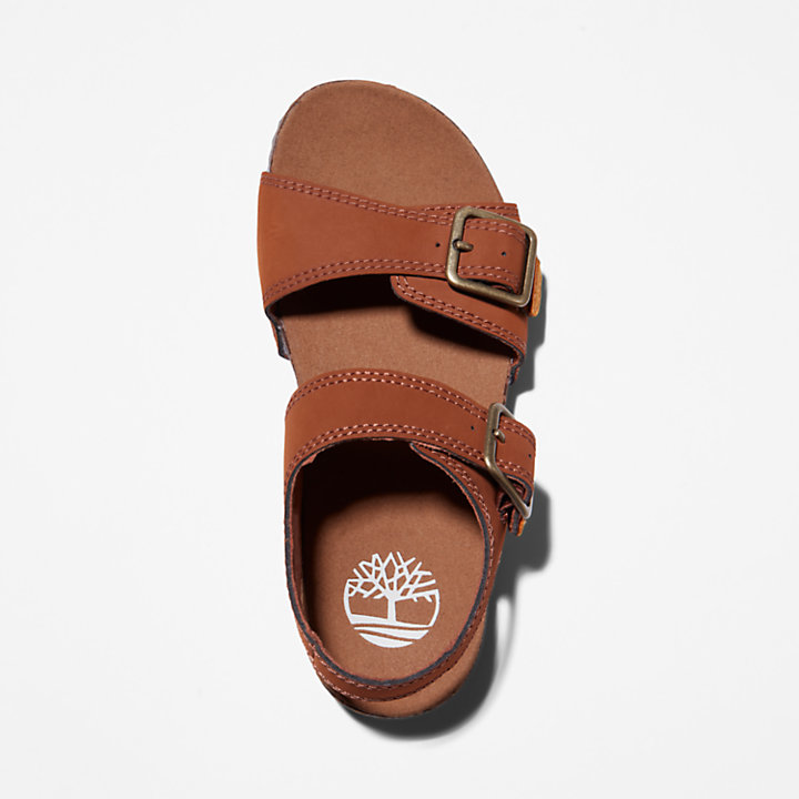 Castle Island Backstrap Sandal for Youth in Brown-