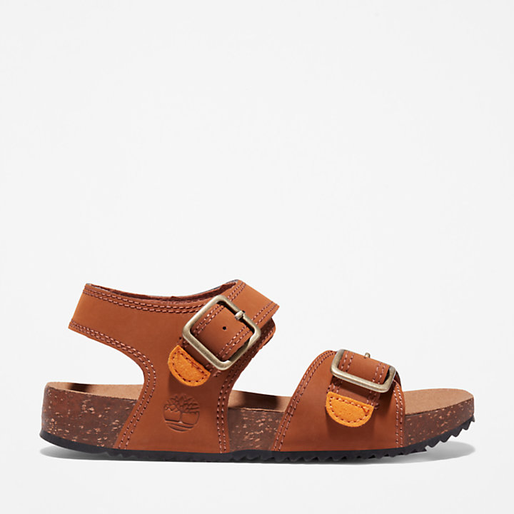 Castle Island Backstrap Sandal for Youth in Brown-