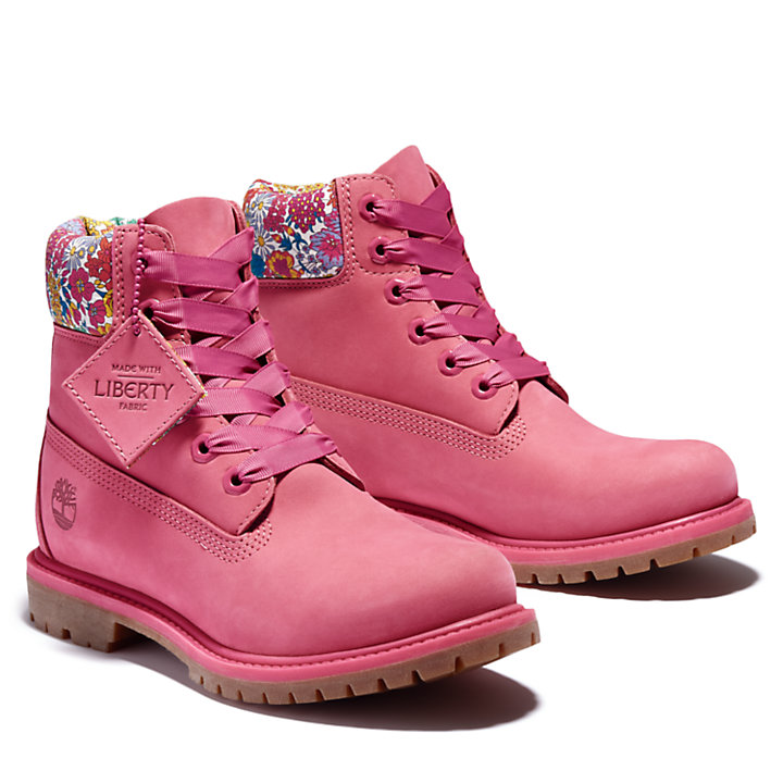 6-Inch Boot Timberland Made with Liberty Fabrics pour femme en rose-