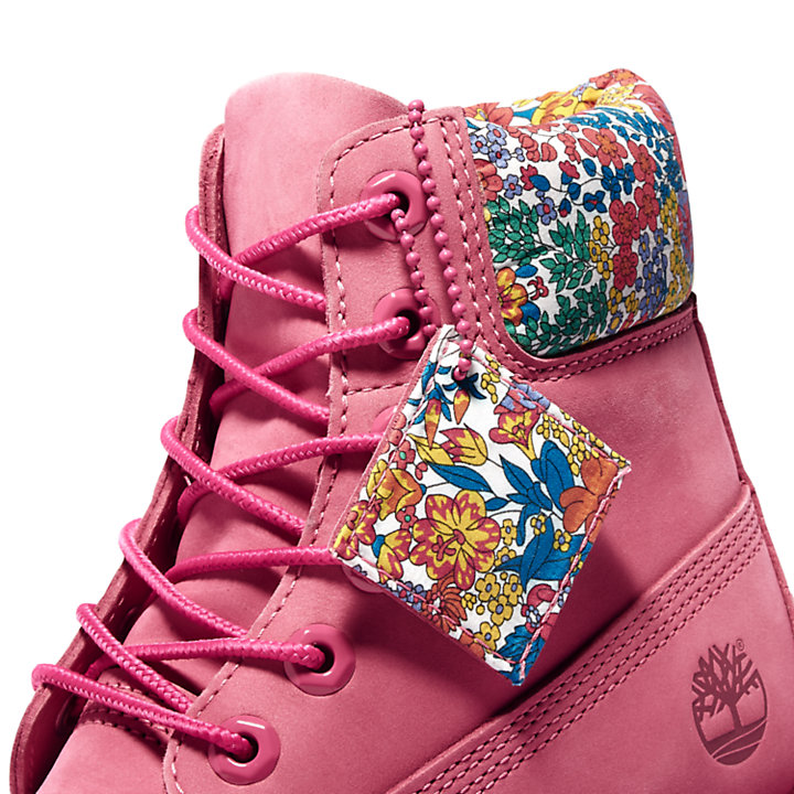 Bota Timberland Made with Liberty Fabrics 6 Inch para Mulher em cor-de-rosa-
