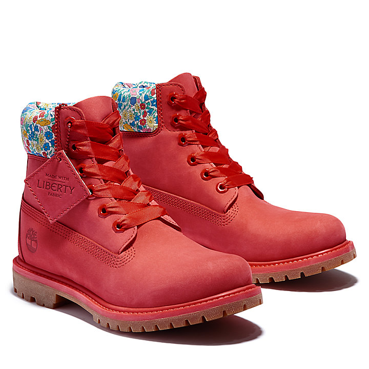 Timberland Made with Liberty Fabrics 6 Inch Boot voor Dames in rood