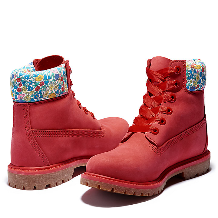 Timberland Made with Liberty Fabrics 6 Inch Boot for Women in Red
