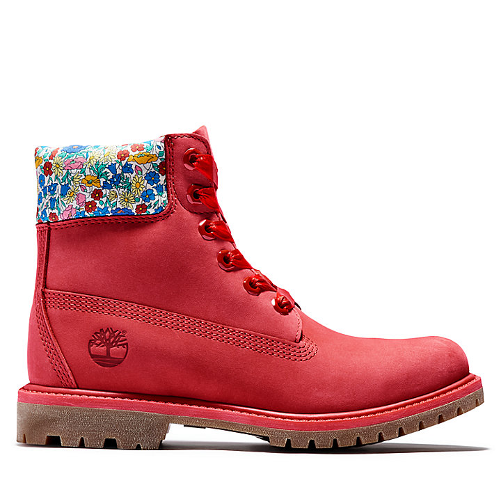 Timberland Made with Liberty Fabrics 6 Inch Boot for Women in Red