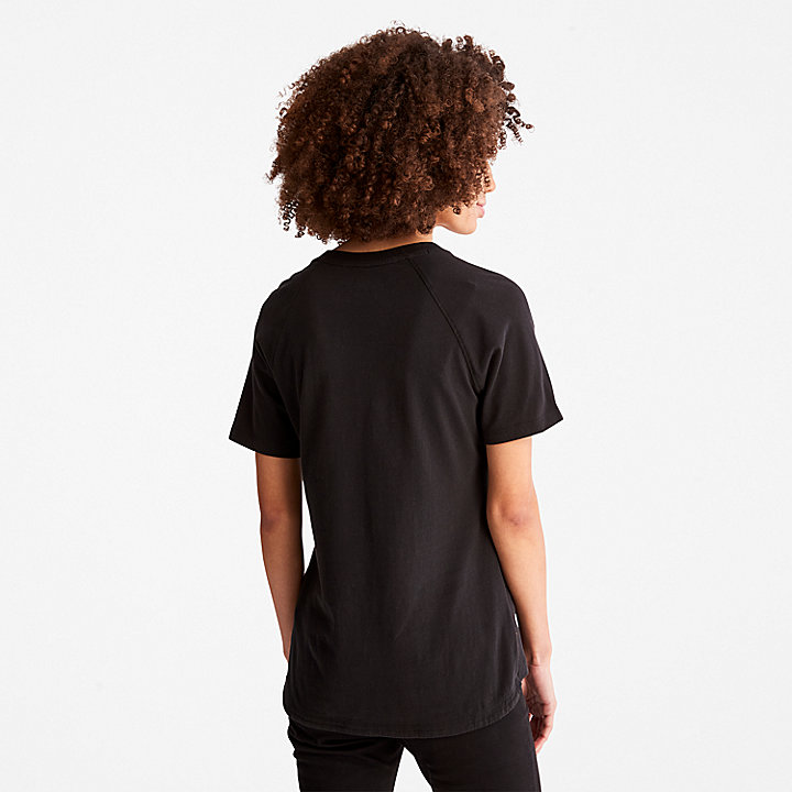 Raglan-sleeve Logo T-Shirt for Women in Black