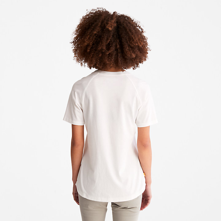 T-shirt met Raglanmouwen en Logo voor dames in wit-