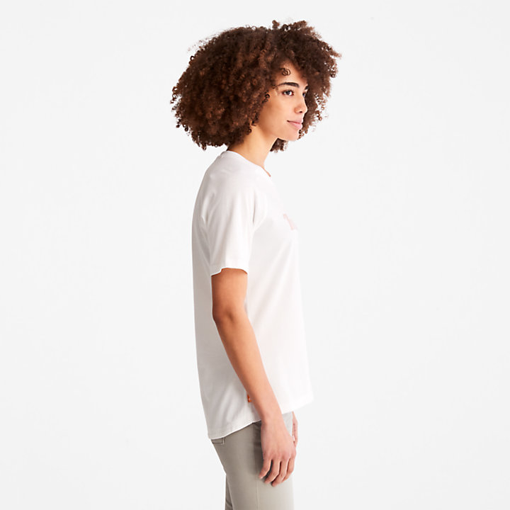 T-Shirt mit Raglanärmeln und Logo für Damen in Weiß-