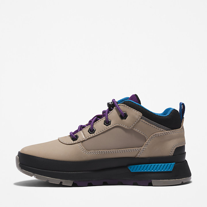 Field Trekker Leather Trainer for Youth in Grey-