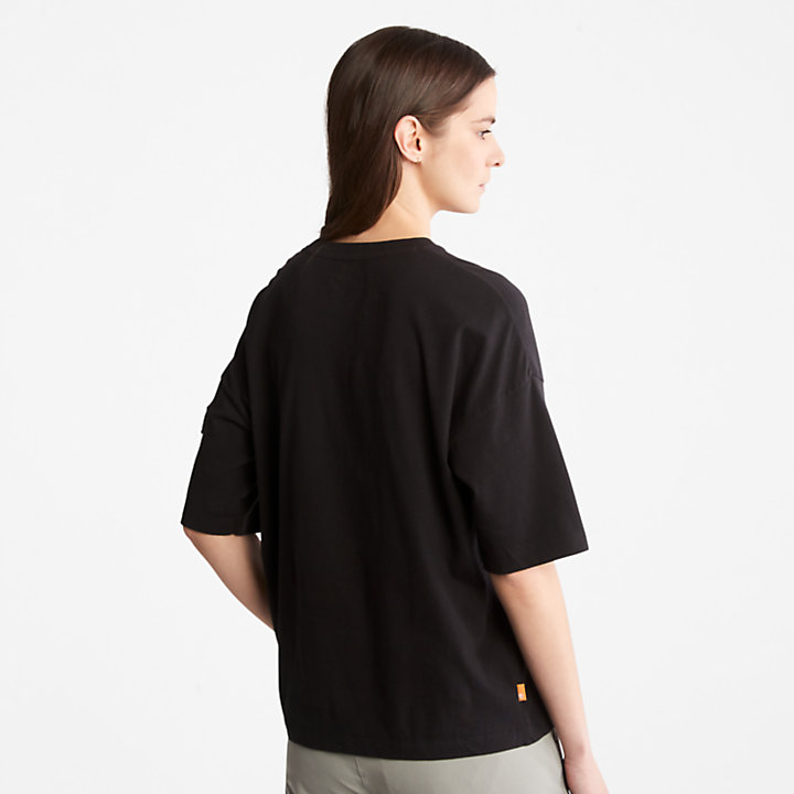Progressive Utility T-Shirt mit Tasche für Damen in Schwarz-