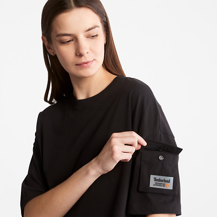 Progressive Utility Pocket T-Shirt for Women in Black-
