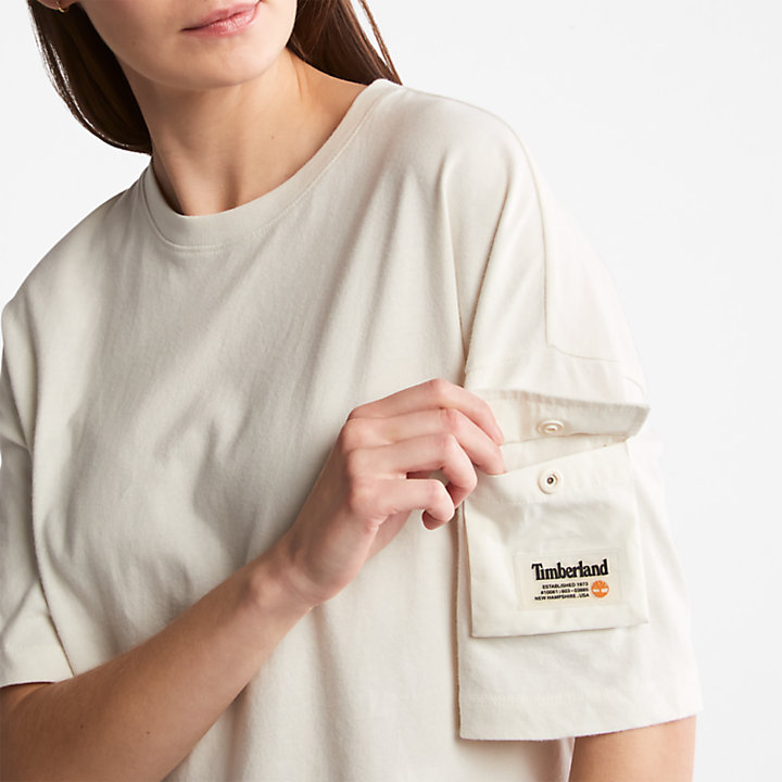Progressive Utility Pocket T-Shirt for Women in White-