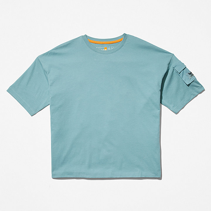 Progressive Utility T-shirt met Zak voor dames in groenblauw