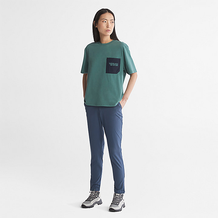 T-shirt com Bolso TimberCHILL™ para Mulher em azul-petróleo