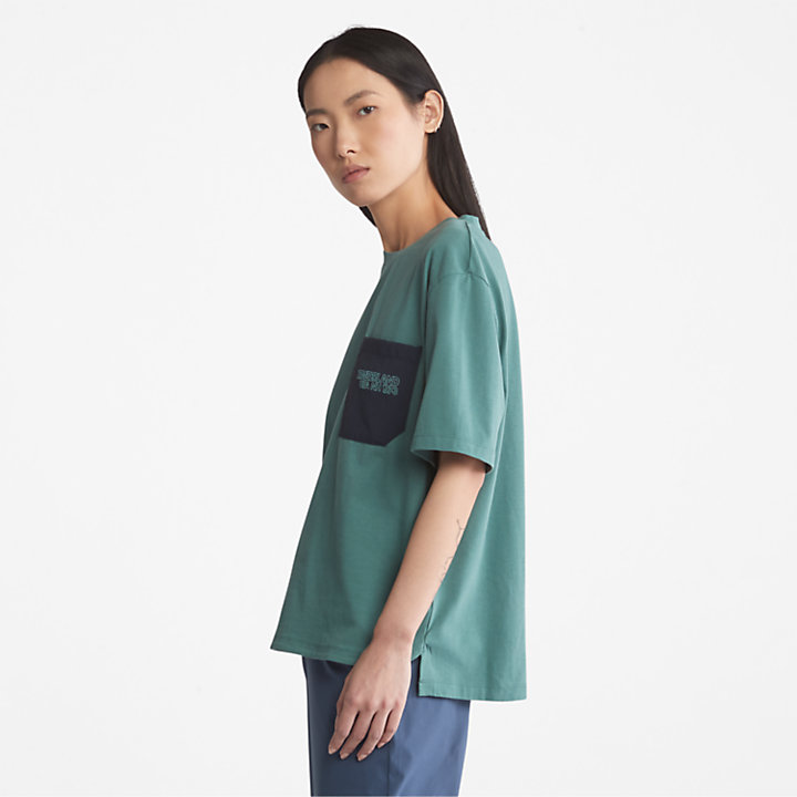 T-shirt con Tasca da Donna TimberCHILL™ in verde acqua-