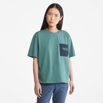Timberland Timberchill Pocket T-shirt Voor Dames In Groenblauw Groenblauw