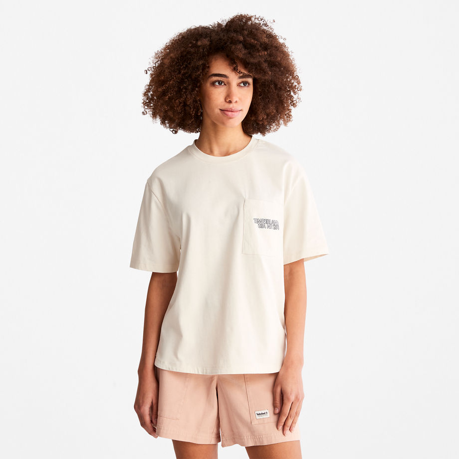 Timberland Timberchill T-shirt Mit Tasche Für Damen In Weiß Weiß