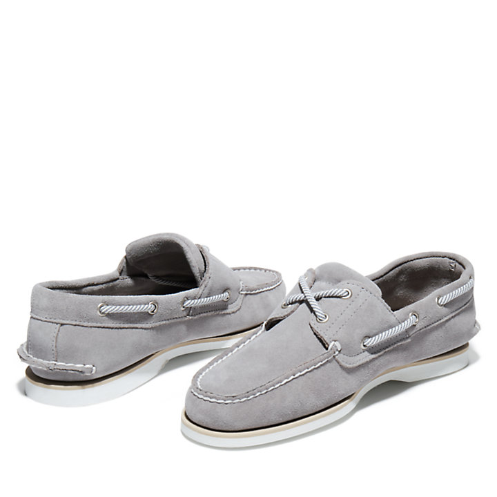 Classic Suede Boat Shoe for Men in Grey-