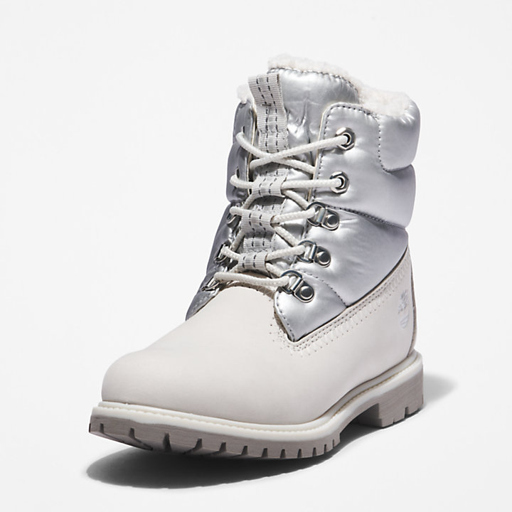 Timberland® Premium 6 Inch Puffer Boot for Women in White-