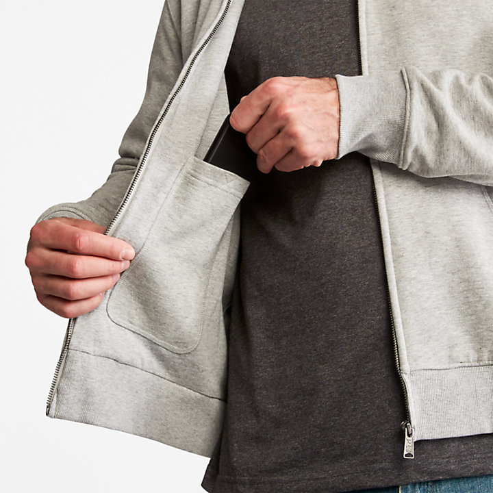 Sweat-shirt zippé Hood Honcho pour homme en gris clair-