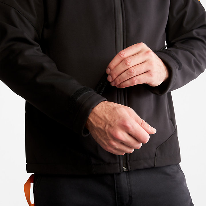 Powerzip Hooded Softshell Jacket for Men in Black-
