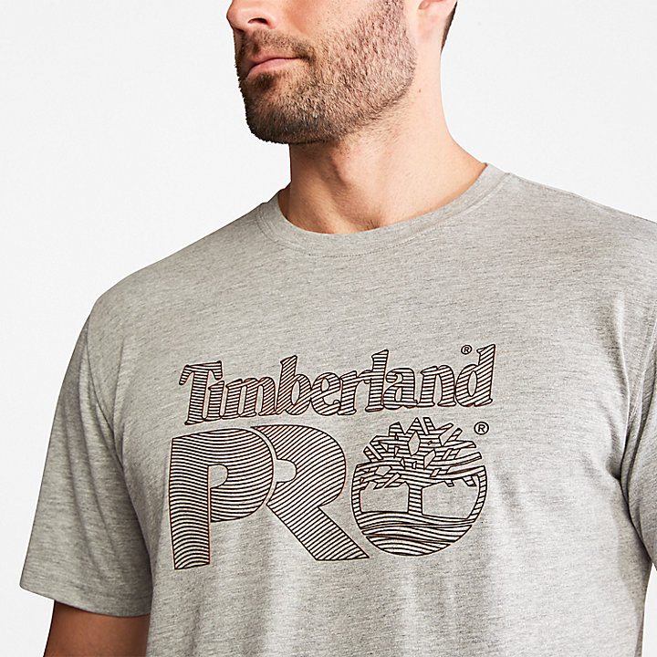 T-shirt Gráfica Texturizada Timberland PRO® para Homem em cinzento-claro