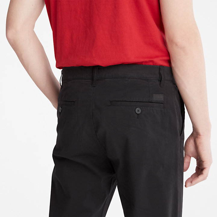 Pantalon chino ultra-élastique avec traitement anti-odeurs pour homme en noir-