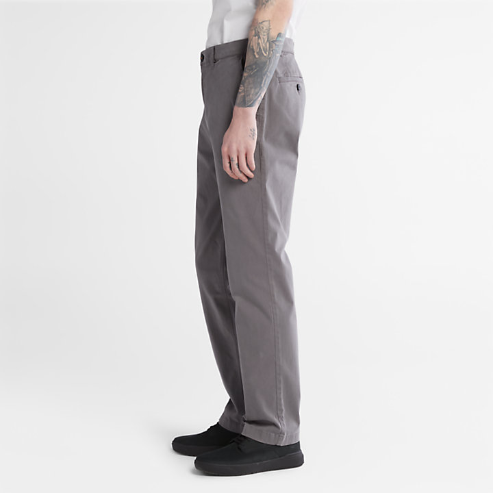 Pantalones chinos ultraelásticos con tratamiento antiolor para hombre en gris-