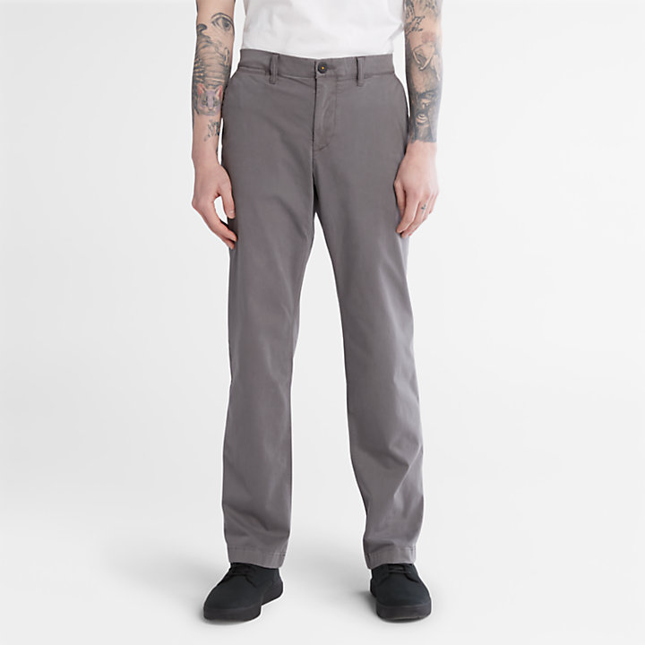 Pantalones chinos ultraelásticos con tratamiento antiolor para hombre en gris-