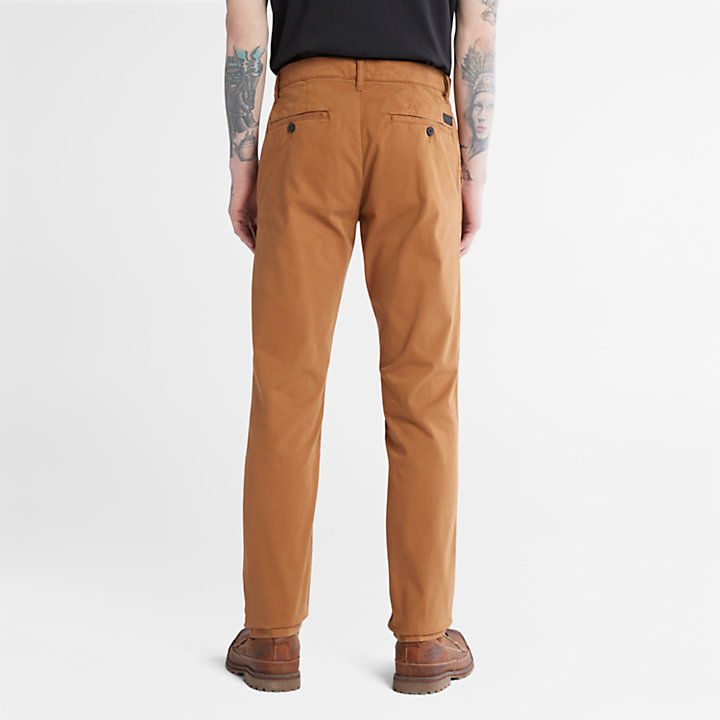 Pantalones chinos ultraelásticos antiolor para hombre en marrón-
