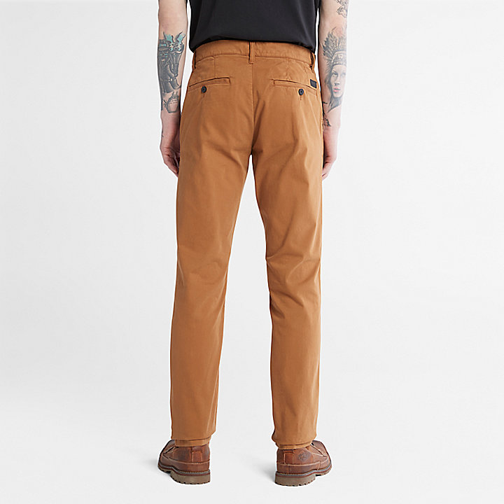 Pantalones chinos ultraelásticos antiolor para hombre en marrón