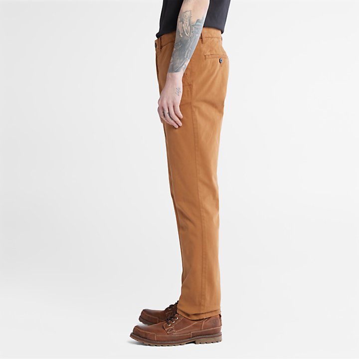 Anti-odour Ultra-stretch Chinos for Men in Brown-