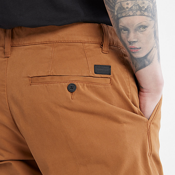 Pantalones chinos ultraelásticos antiolor para hombre en marrón