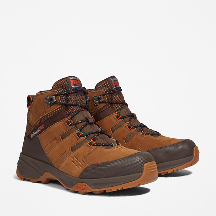 Switchback Steel-Toe Work Hiking Boot for Men in Brown-