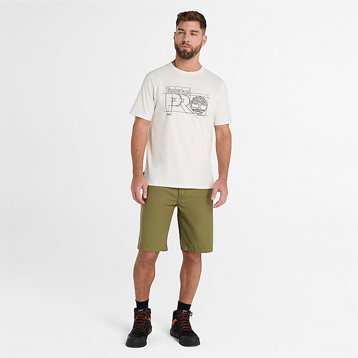 Camiseta con estampado cianotípico Timberland PRO® Innovation para hombre blanco