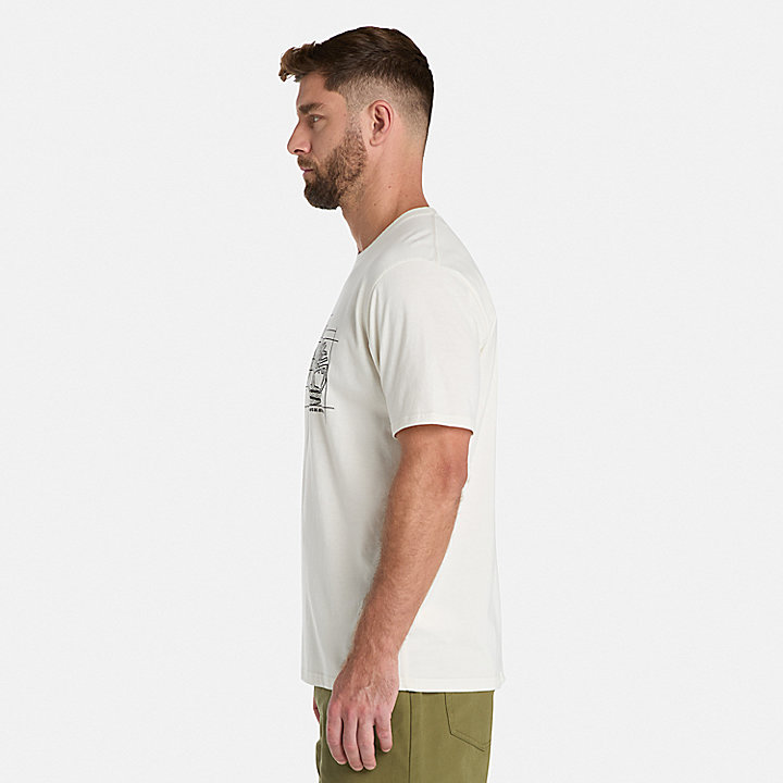 Camiseta con estampado cianotípico Timberland PRO® Innovation para hombre blanco