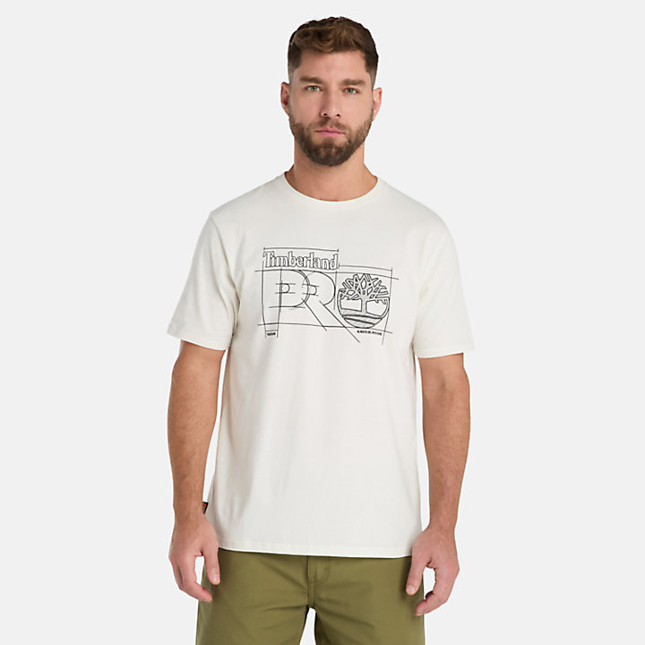 Camiseta con estampado cianotípico Timberland PRO® Innovation para hombre blanco-